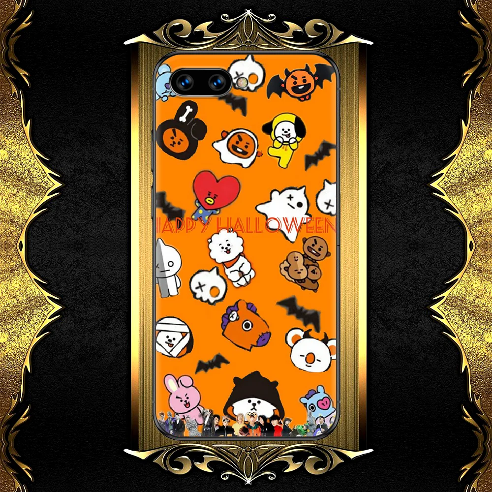 

Cute Cartoon BT21 Phone Case Cover Hull For HUAWEI Honor 6A 7A 8 8A 8S 8x 9 9x 9A 9C 10 10i 20 Lite Pro black Shell Luxury