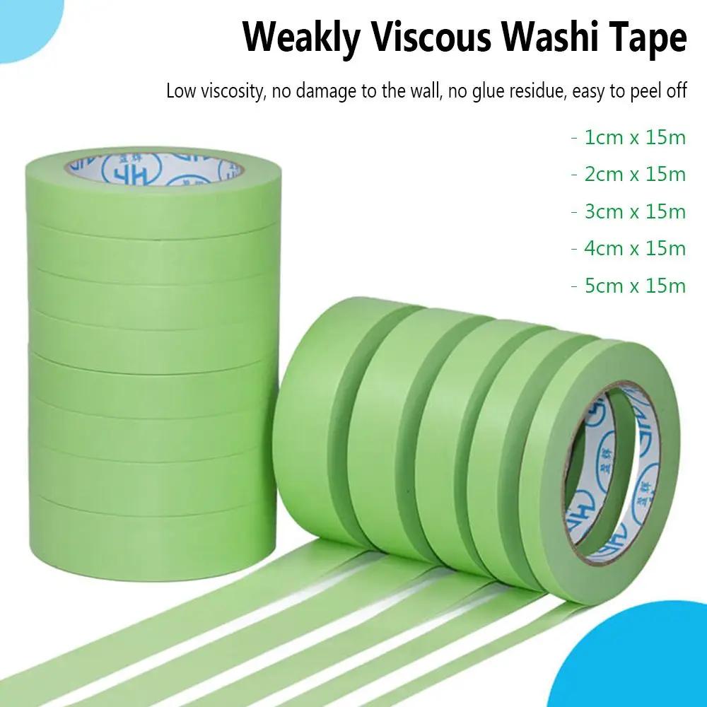 

15M/Roll Masking Tape No Trace Weak Viscous Washi Tape Wall Art Latex Paint Separation Paper No Trace Adhesive Tape DIY Decor