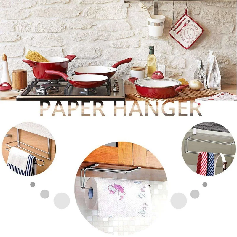 

Paper Towel Holder,Hanging Paper Towel Holder & Over the Door Hook,304 Stainless Steel