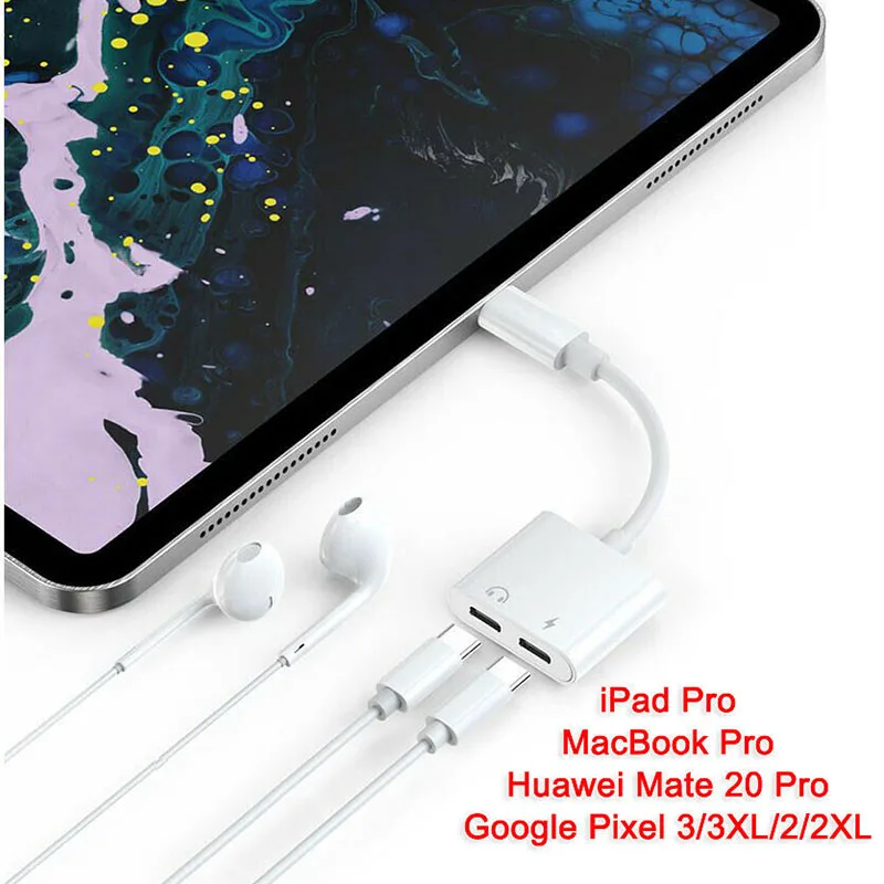 Тип-c цифровой аудио конвертер 2 в 1 разъем для наушников сплиттер адаптер быстрой