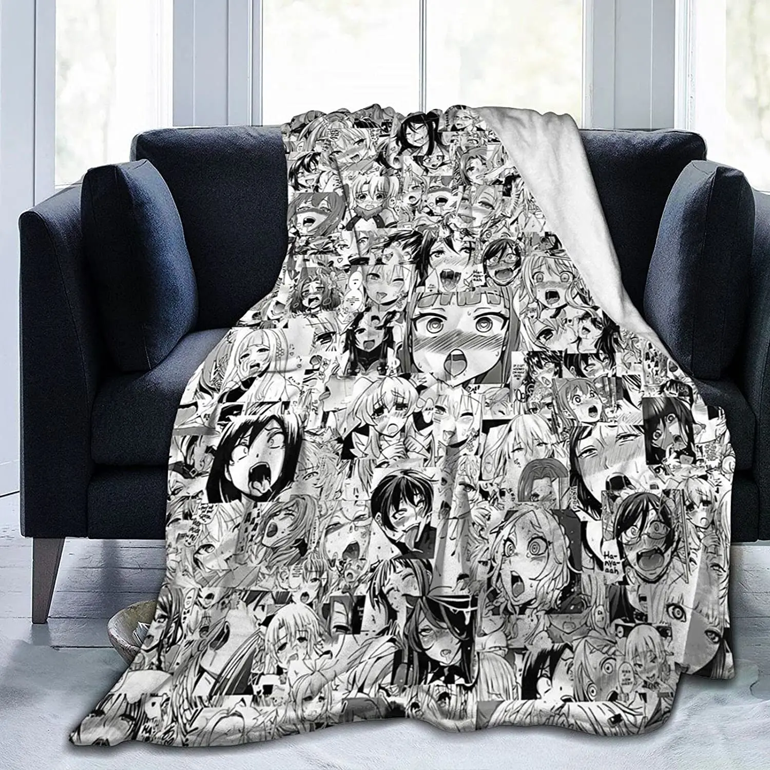 

Флисовое одеяло Ahegao UltraSoft для кушетки или кровати, теплое покрывало для взрослых и детей 60x50 дюймов