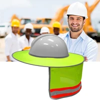 hard hat sun shade hat polyester mesh sun shade protection with safety high visibility reflective stripe