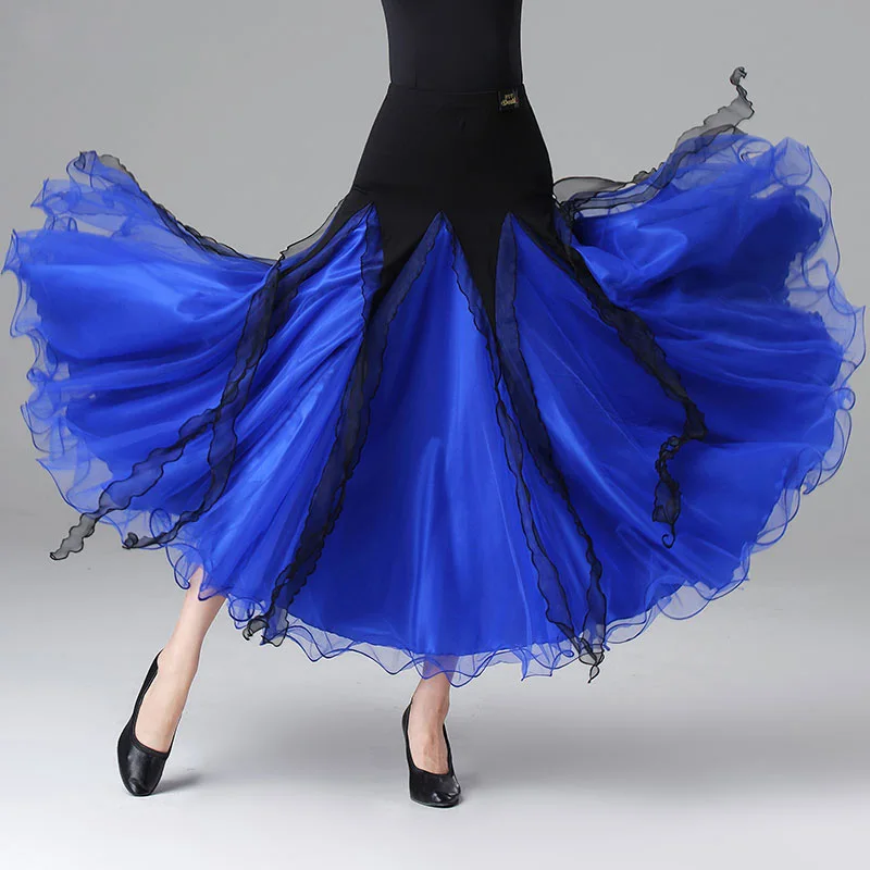 

2021 Ballroom Dance Skirt Female Adult Net Gauze Half-Length Big Skirt Modern Dance Petti Skirt Latin Peformance Clothes DN7586