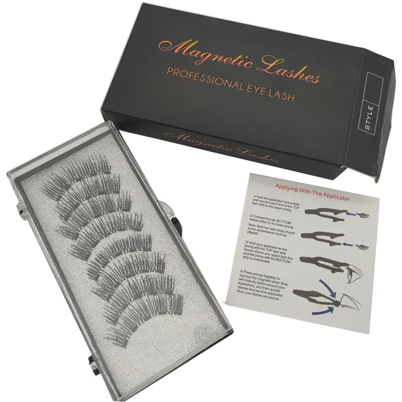 

2 Pairs 3D Natural Magnetic Eyelashes ,With 5 Magnetic Lashes Handmade Reusable Magnetic False Eyelashes Support Drop Shipping
