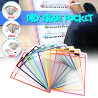 transparent write and wipe drawing board reusable dry erase pockets with drawing pen question sheet for students kids learning