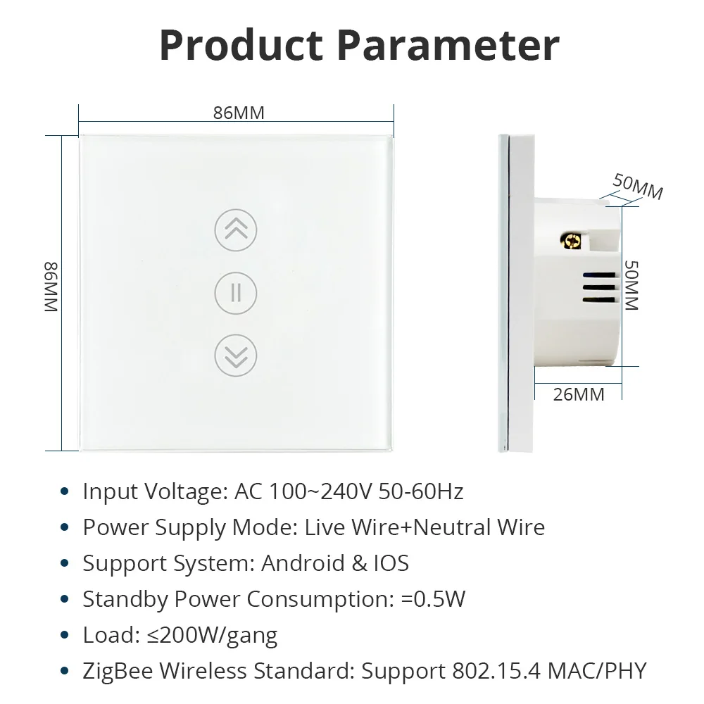 Zemismart Zigbee ЕС переключатель штор SmartThing втулка управления для электрической слепой