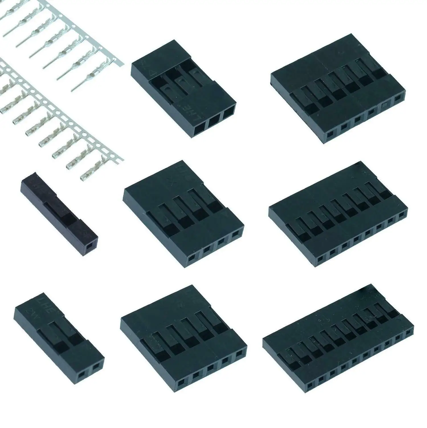 

100pcs Dupont 2.54mm Connector Housing Male Female Crimp Terminals