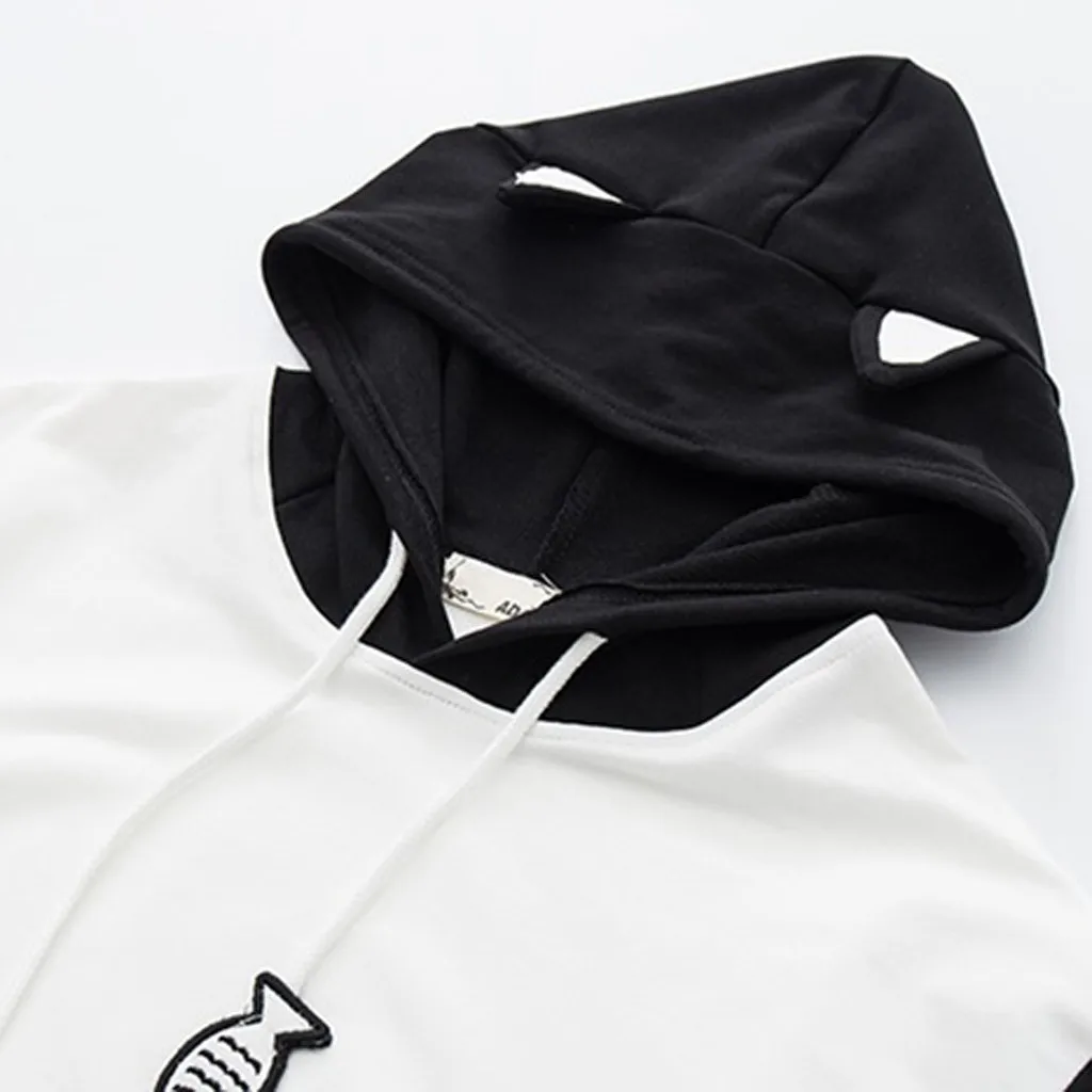 Осенне-зимний флисовый пуловер с принтом кота в стиле Харадзюку плотные