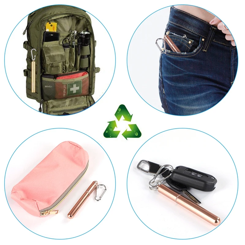 Складная металлическая соломинка из нержавеющей стали многоразовые трубочки