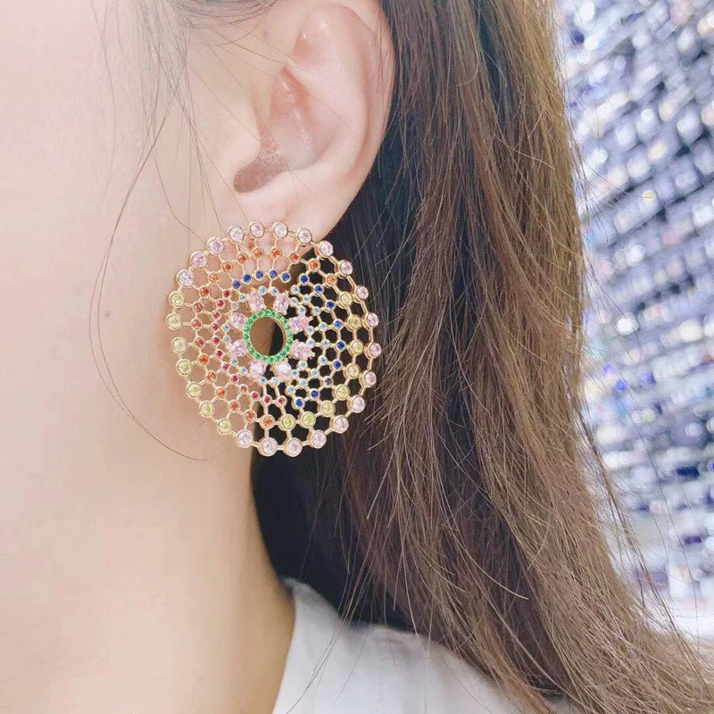 Be 8 красота блестящие AAA + кубический цирконий круглый вырез для женщин серьги