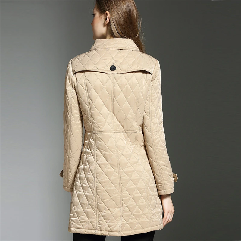 Британский стиль хлопковое Женское пальто с пряжкой длинная секция зима 2019