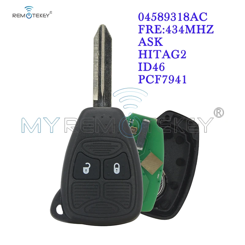 Пульт дистанционного управления Remtekey 2 кнопки 434 МГц для Chrysler PT Cruiser Sebring Dodge Avenger Jeep