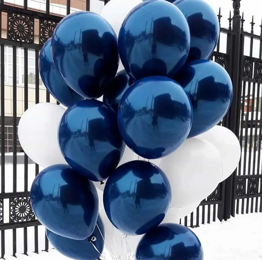 

12pcs Ink Blue Latex Balloon Set Star Clear Pink Gold Helium Balloons Wedding Decoration Baby Shower Birthday Party Supplies