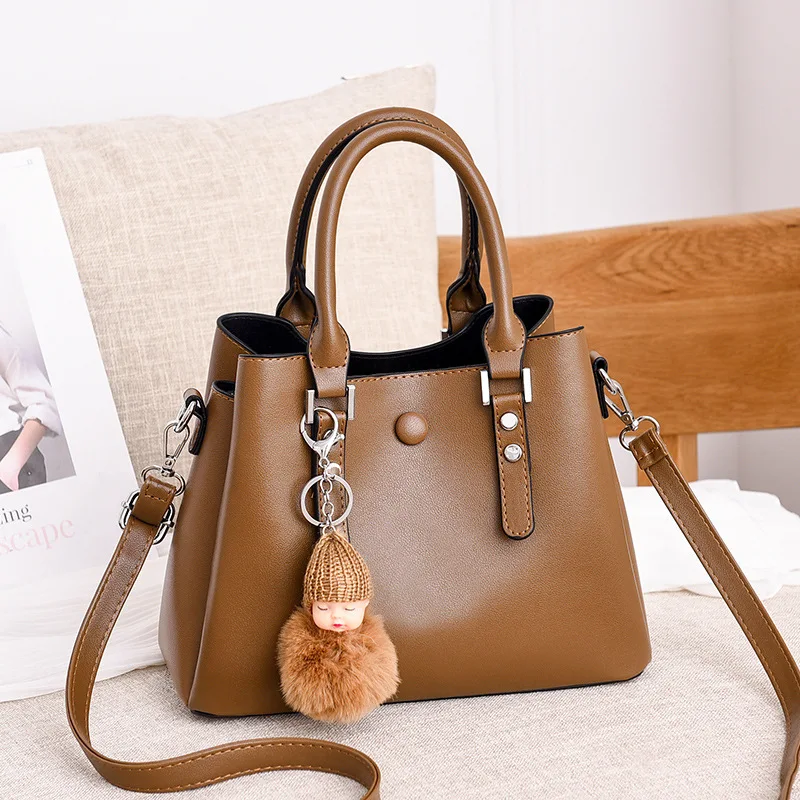 

DORI LAYDEN Women bags Multi Colors Leather Handbags with Cute Plush Dolls Large Capacity Shoulder Bags