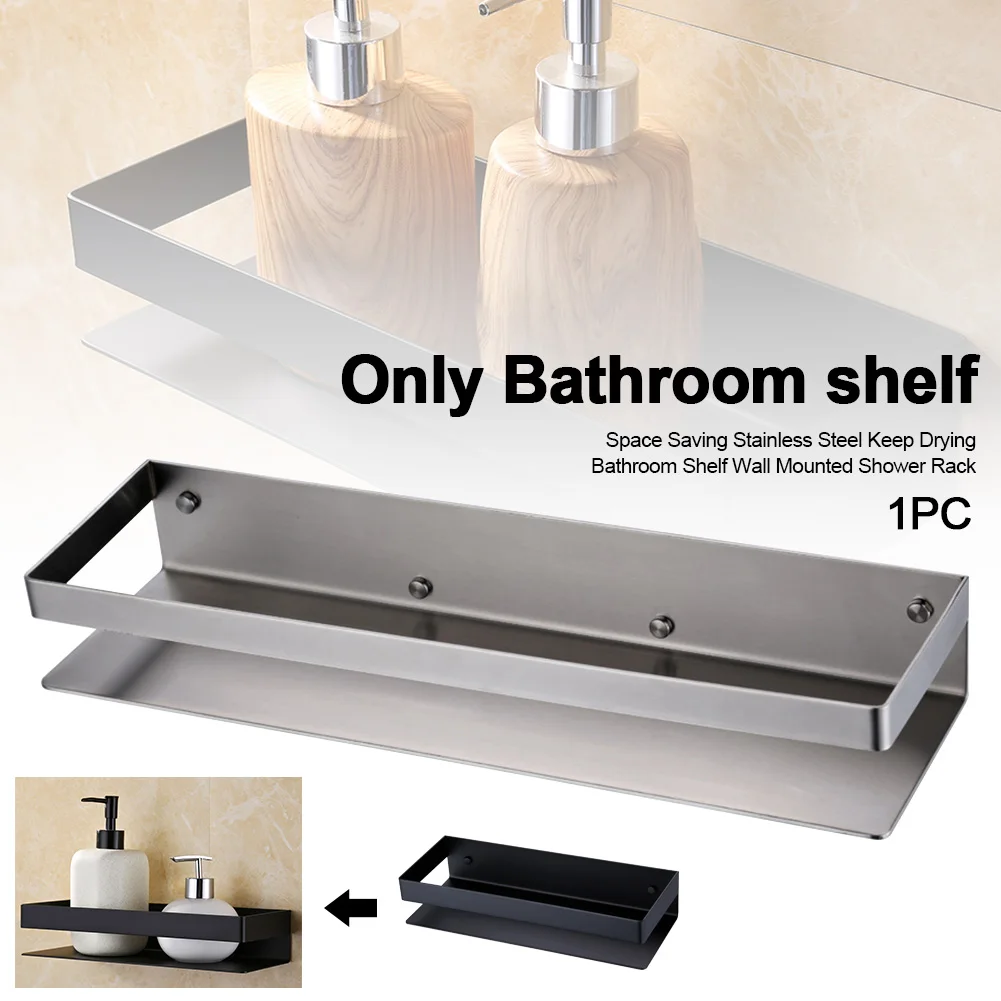 

Corner Frame Bathroom Shelf Home Anti Rust Shampoo Space Saving Organizer Stainless Steel Shower Rack Keep Drying Wall Mounted