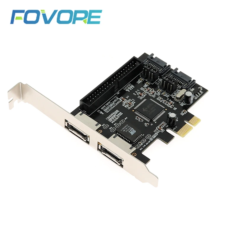 Комбо 2 порта SATA 2,0+ IDE+ 2 порта eSATA PCI-e PCI express RAID контроллер карты SATA IDE PCI e адаптер