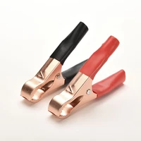 2pcs 50a red black 80mm car alligator clips battery clamps crocodile clip