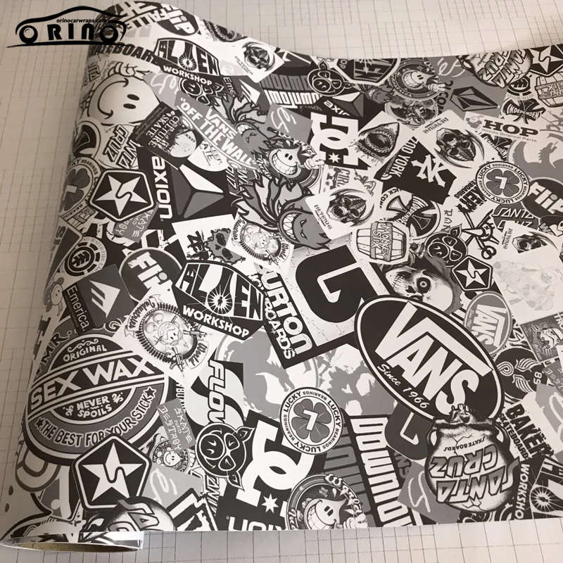 10/20 Вт 30 Вт/40/50X152CM клей JDM с героями мультфильмов принт черепом Стикеры бомба