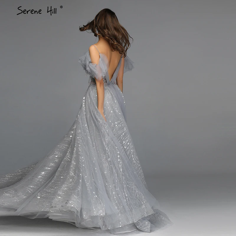 Настоящая фотография серые Сексуальные вечерние платья трапециевидной формы 2021