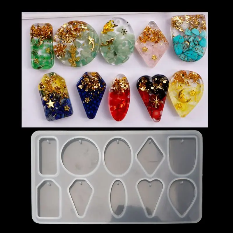 

4Pcs Silicone Resin Mold Jewelry Pendant Mold Kit Necklace Bracelet Jewelry Tool L4ME