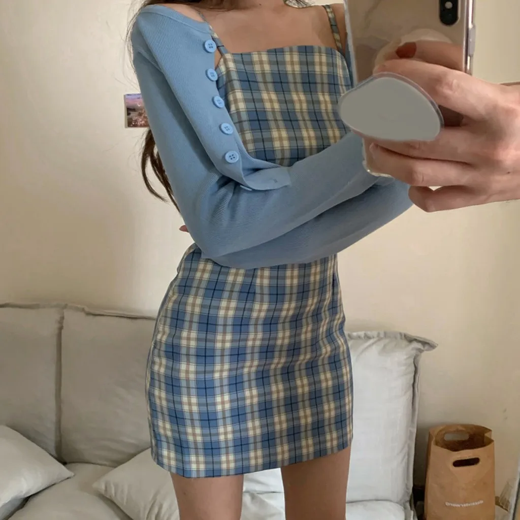 Женские облегающие вечерние платья 40 # Сексуальные сексуальные миди в клетку с