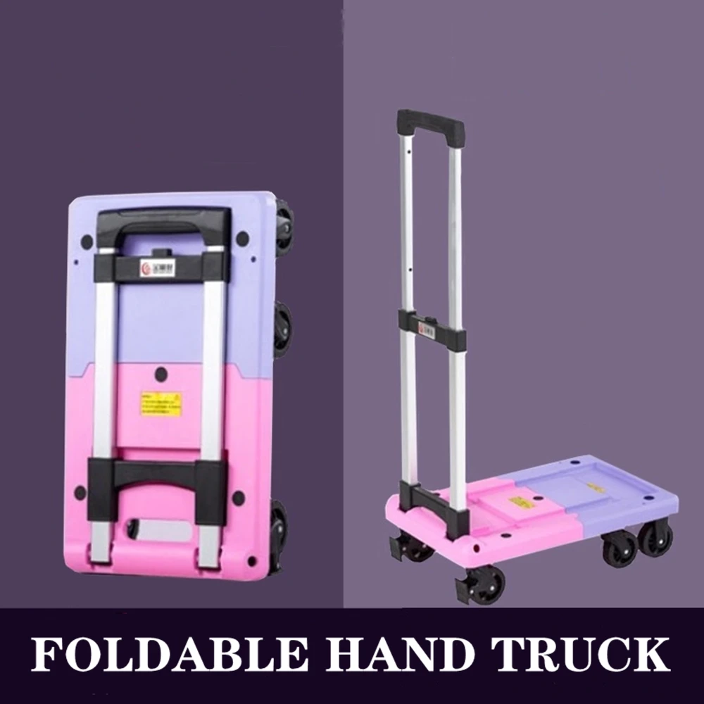 

Folding Trolley TPR Wheel 360° Rotating Dolly Maximum Load-Bearing 150KG Folding Hand Truck for Shopping Business Travel
