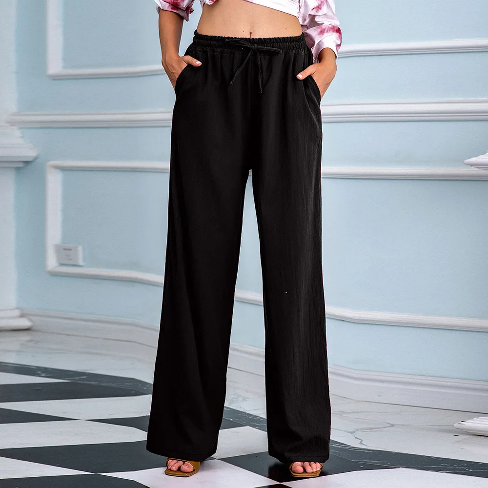 

Casual Woman Pants Flare Solid Bandage High Waist Women Trousers Fall 2020 Womens Clothing Y0983A