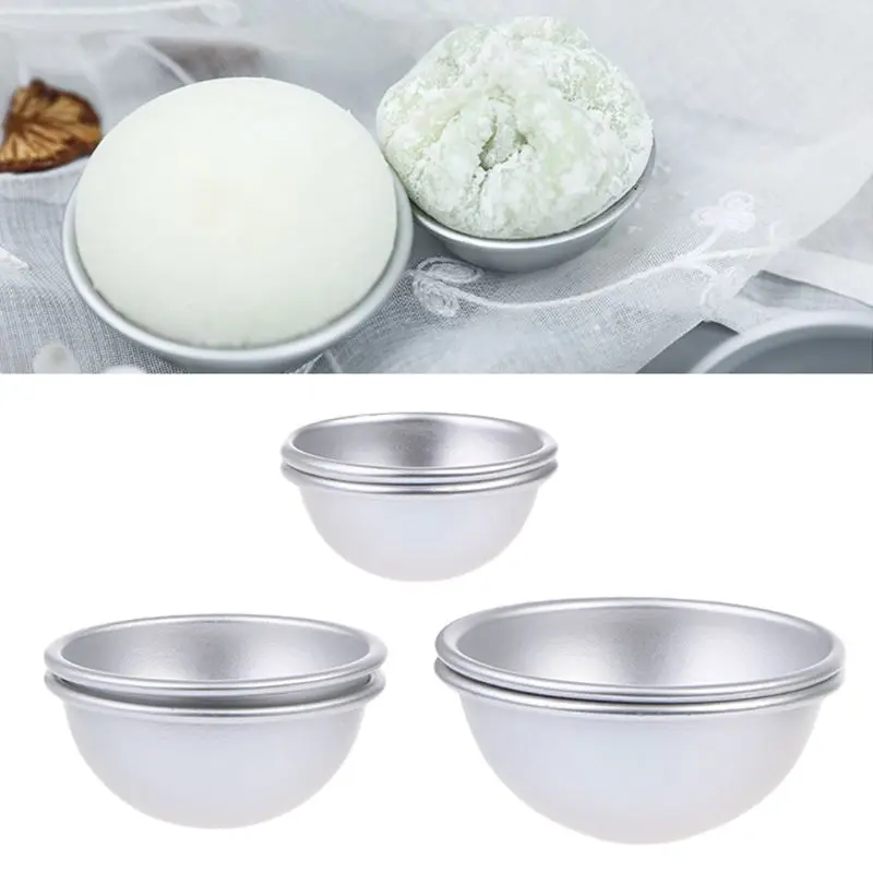 

6 PCS 3 Sizes DIY Metal Bath Bomb Mold 2 Set For Crafting Your Own Fizzles