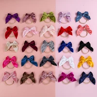 25 pcslot baby girls velvet sailor bow headbands 2021 new baby shower gift hair accessories