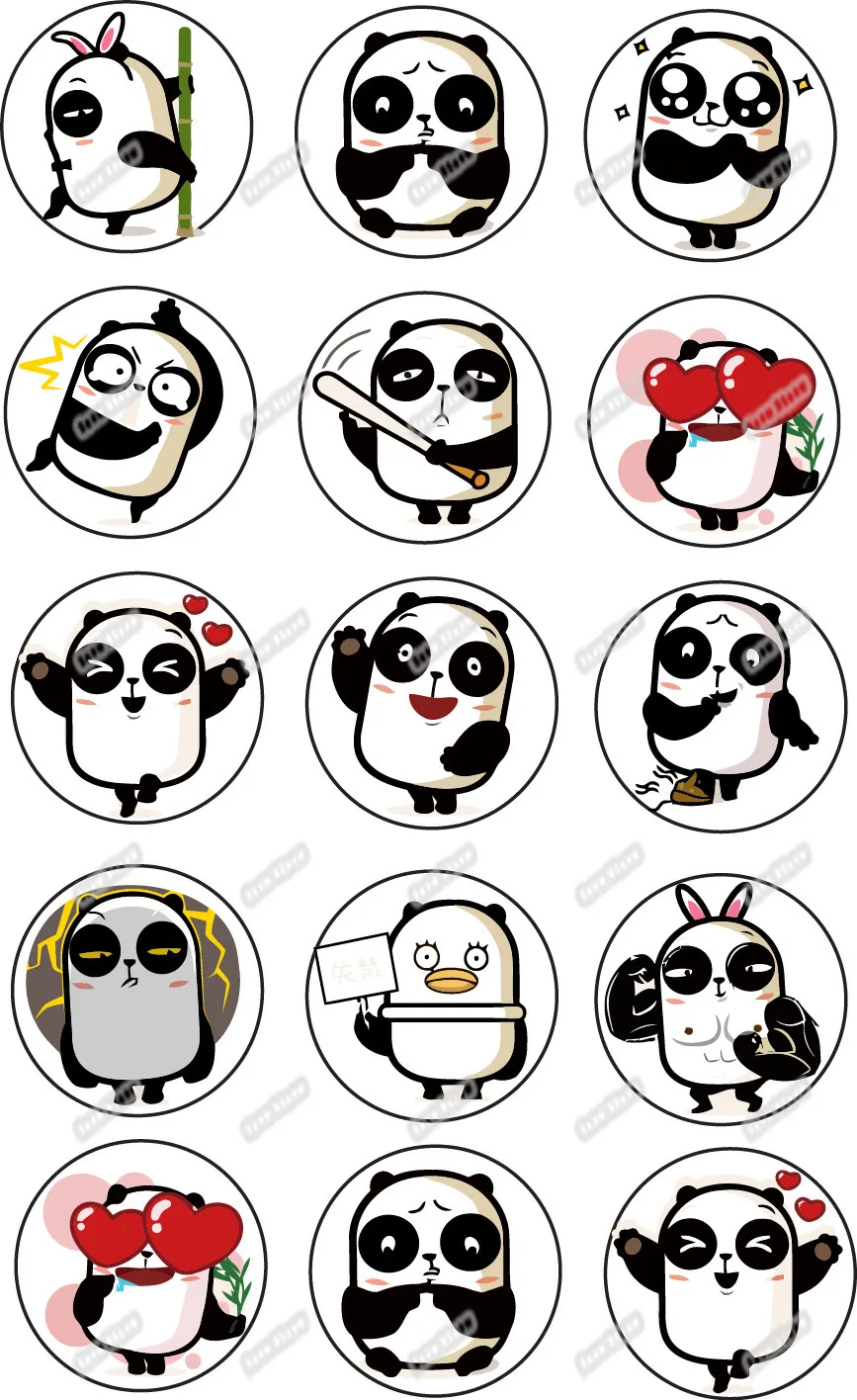 15 смешная панда съедобный торт фигурки жениха и невесты Вафли риса Бумага торта