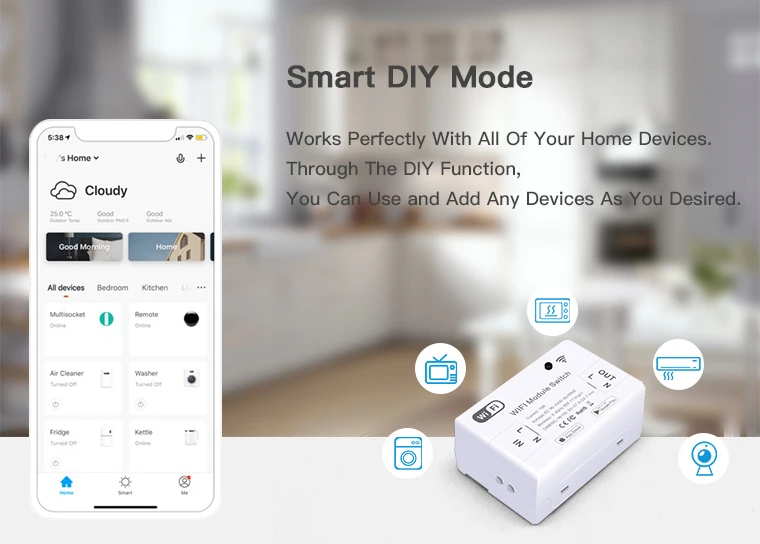 BSEED умный Wifi переключатель мониторинг Wifi умный переключатель DIY Wifi переключатель домашняя Автоматизация работает с Tuya Google Home