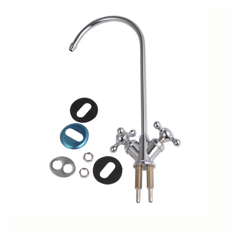 Смеситель с тремя вилками и поворотным носиком на 360 градусов из нержавеющей