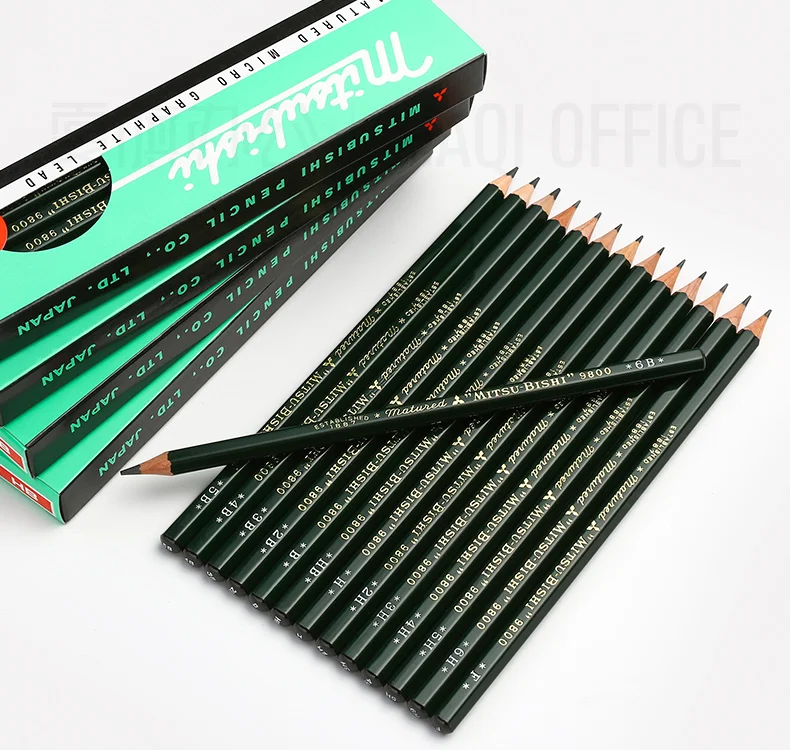 12 шт./лот UNI Mitsubishi 9800 деревянные карандаши для рисования профессиональный