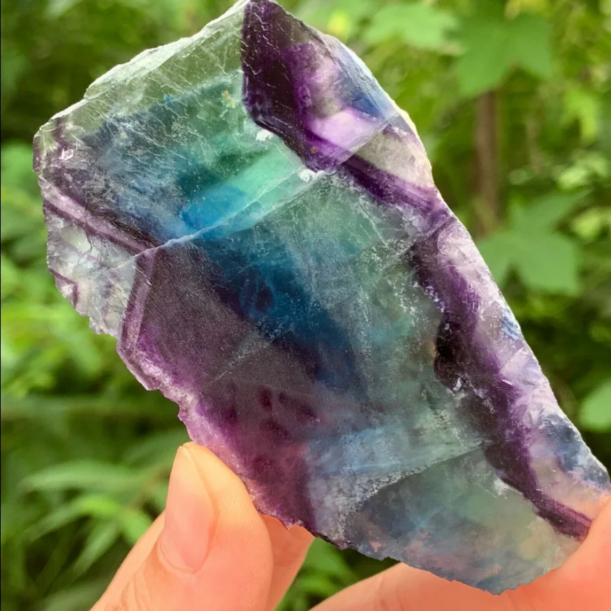 

Beautiful rainbow fluorite natural crystal Reiki healing solidified specimen