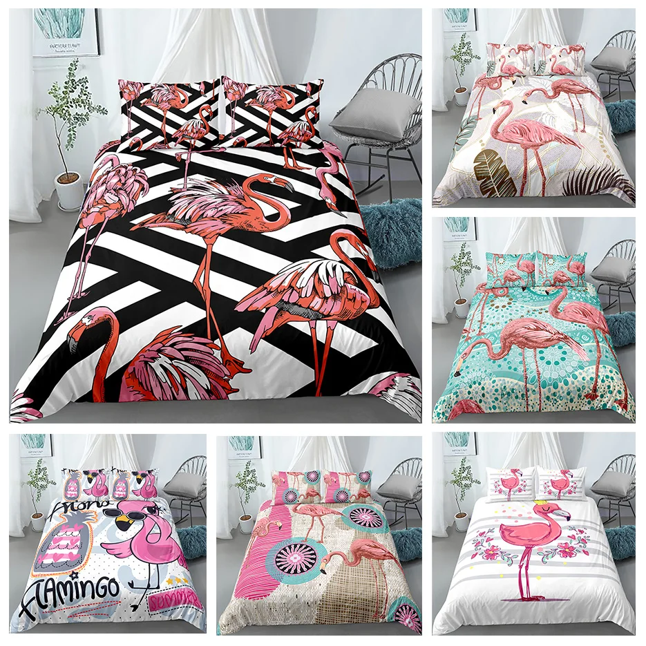 Набор постельного белья в богемном стиле с красными коронами и Журавлями набор