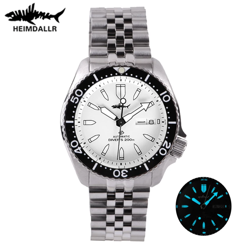

Модные мужские механические часы HEIMDALLR SKX007, светящиеся водонепроницаемые автоматические часы 200 м для дайвинга NH36A