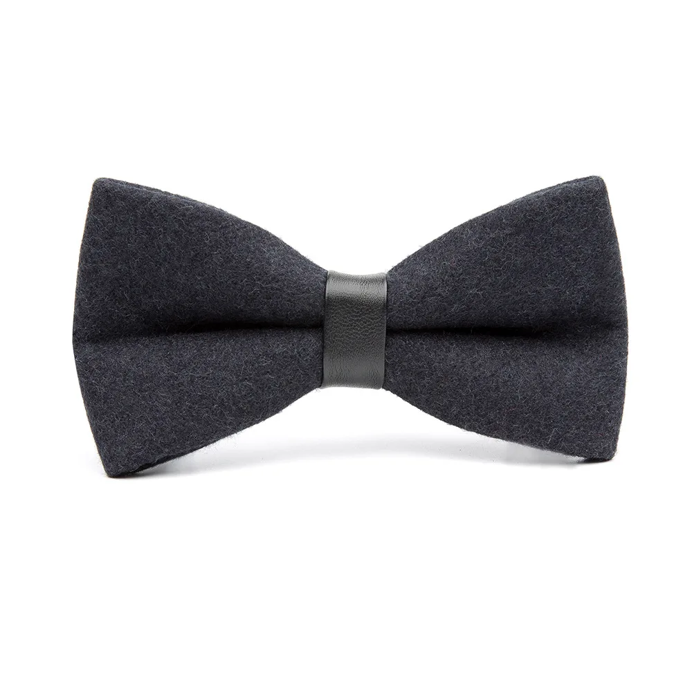 

Sitonjwly Fashion Wool Bowtie for Men's Shirt Bow Solid Color Wool Tie Evening Dress Neckwear For Wedding Tie Custom LOGO