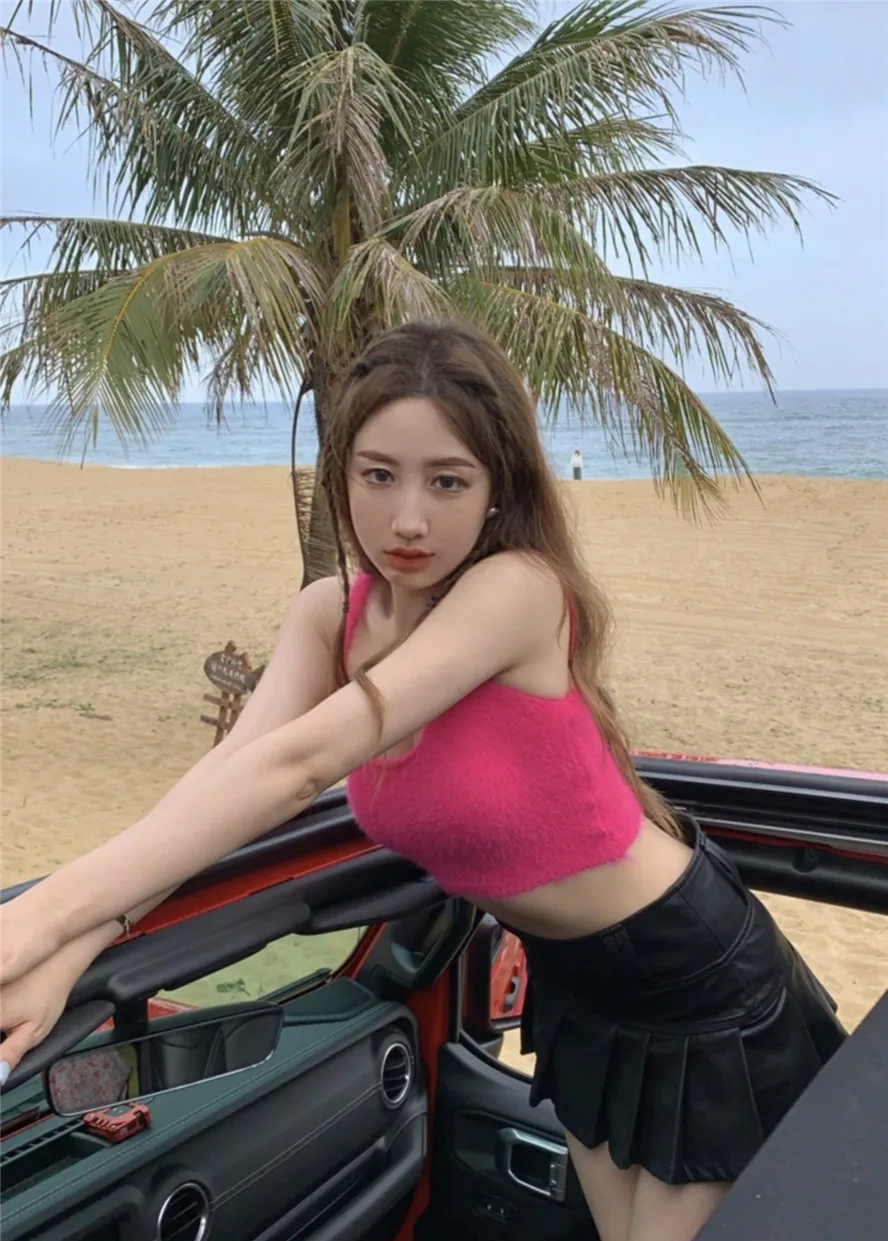 

Spaghetti Strap Knitted Crop Top Slim Women's Clothing Sexy Summer Style Club Tees Off Shoulder Female Sleeveless T Shirts