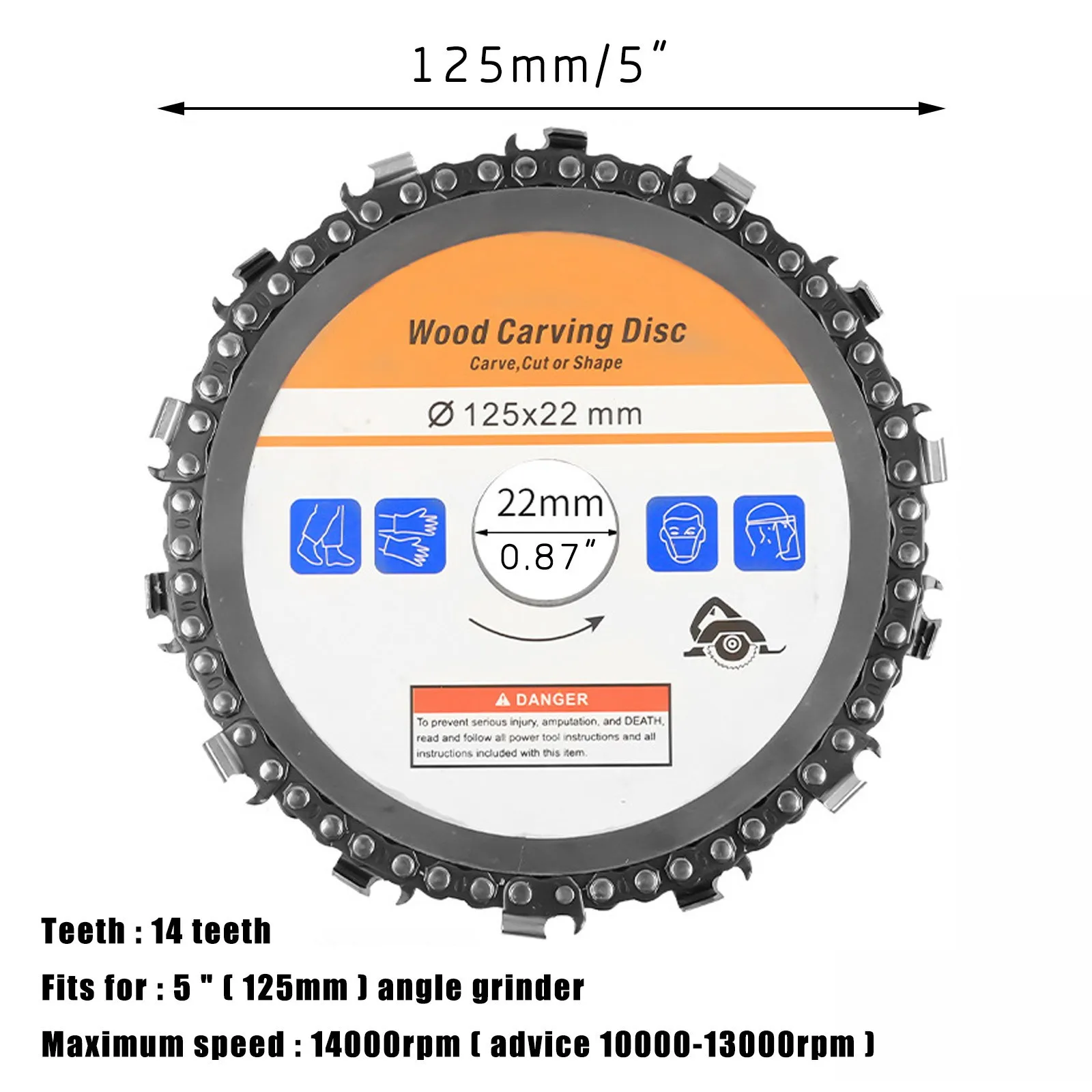 

Wood Carving Disc Woodworking Chain Grinder Chain Saws Disc Chain Plate Tool For 125mm/115mm Angle Grinding 5 Inch 4 Inch