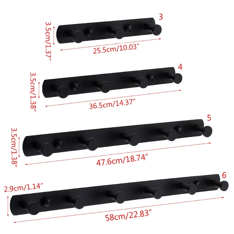 

Aluminum Wall Mount Robe Rack Clothes Hanger Towel Holder 3/4/5/6 Hook Hardware