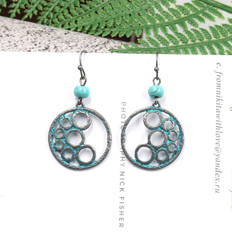 CARTER LISA женские круглые винтажные индийские цыганские висячие серьги с