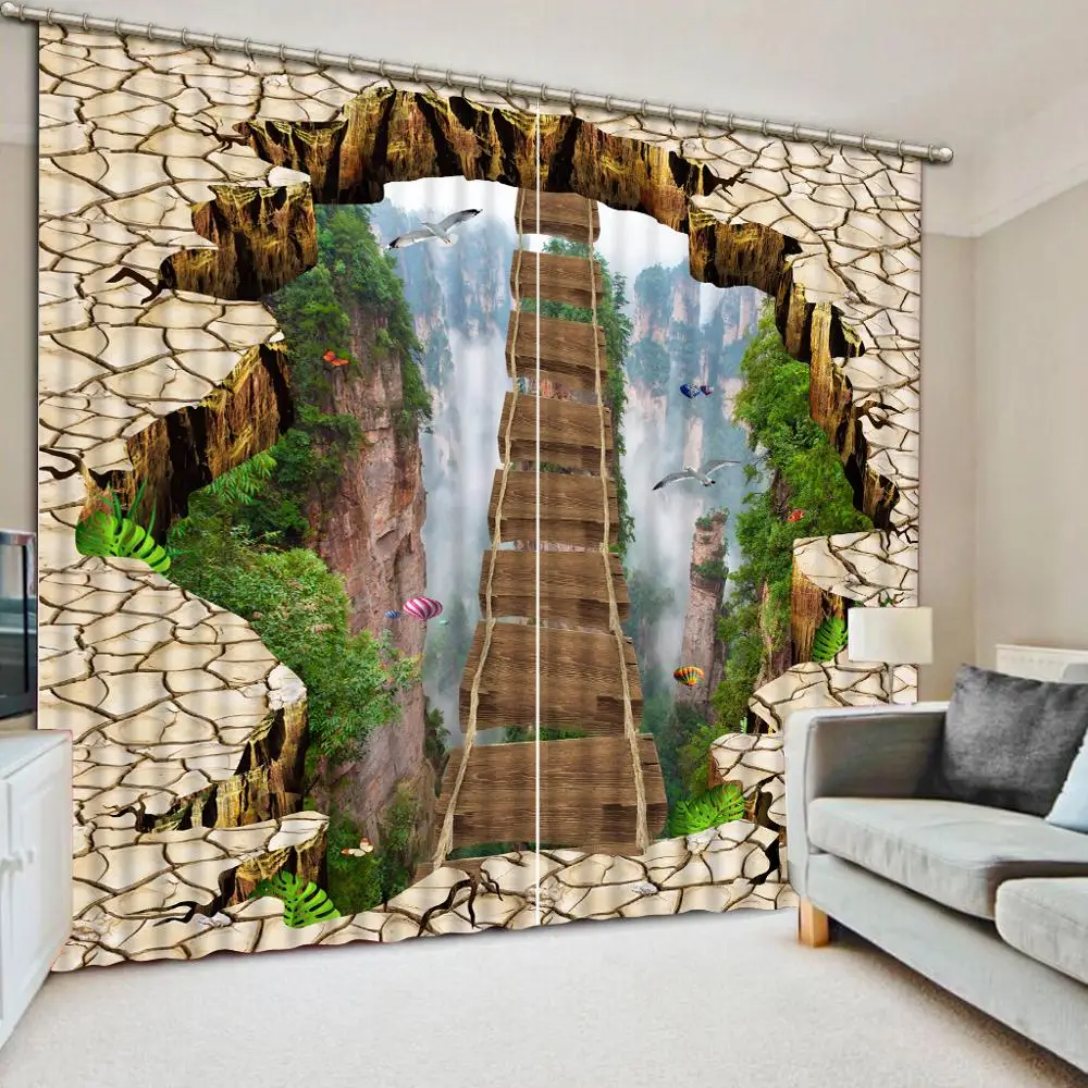 Затемненная Роскошная 3D занавеска s захватывающая доска для спальни гостиной