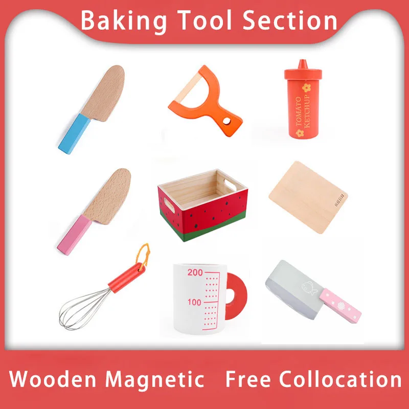 Игрушка Woo, детская кухонная игрушка, деревянные кухонные инструменты для выпечки, детские игрушки для ролевых игр, Детские миниатюрные наб...