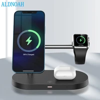 15w 3 in 1 fast charging dock station magnetic wireless charger for iphone 13 12 pro max for apple watch 7 6 5 4 3 airpods pro