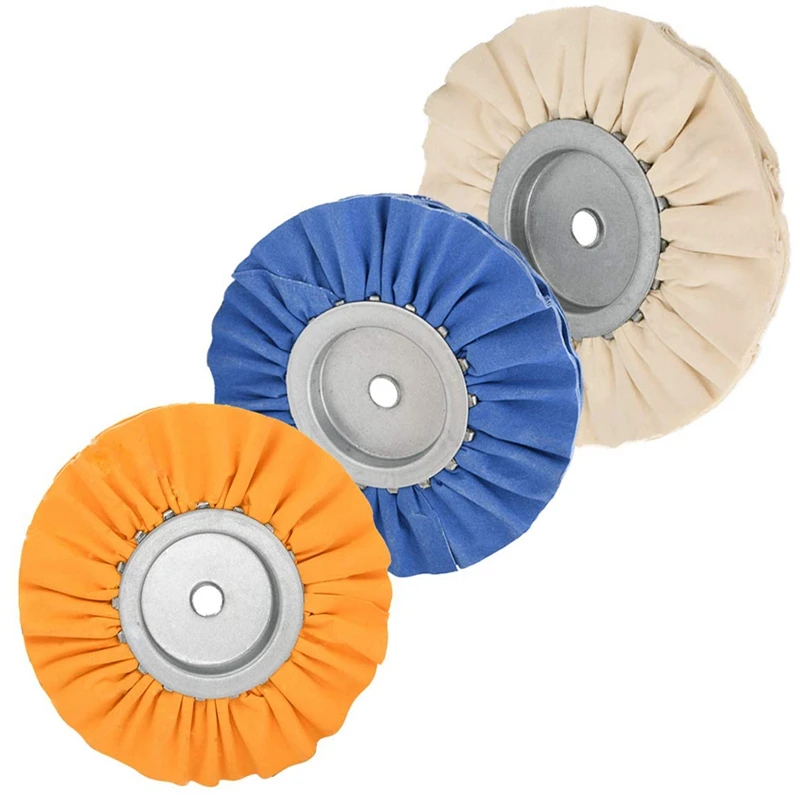 

3PCS 8inch Airway Buffing Wheel,5/8inch Arbor Hole,16 Ply Fine,Medium,Coarse Polishing for Angle Grinder Mirror Finish