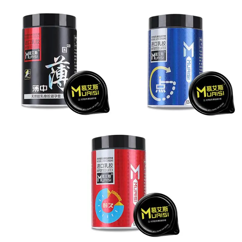 Презервативы из натурального латекса для мужчин 12 шт./лот|Ремни безопасности и