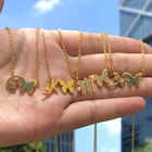 Минимализм, ожерелья с милыми бабочками для женщин, ювелирные изделия в стиле бохо, золотая цепочка из нержавеющей стали, подвески с буквами алфавита и животными, ожерелья