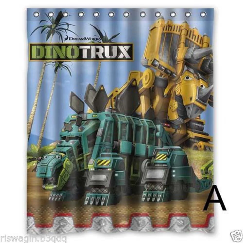 Dinotrux Американский мультсериал на заказ ткань занавеска для душа Водонепроницаемая занавеска для ванной из полиэфира с комплектами - Цвет: 1