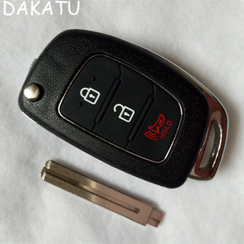 Чехол для автомобильного ключа DAKATU Hyundai Mistra Solaris ix35 ix45 Verna Santa Fe 2 + 1 3 кнопочный