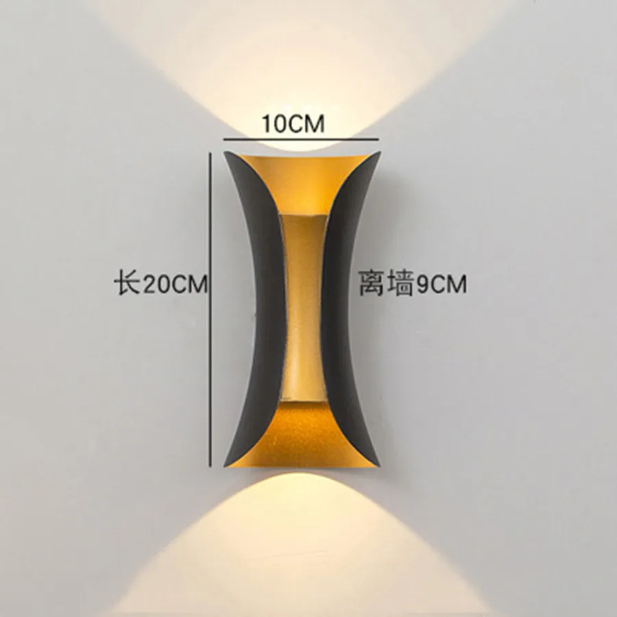 

10W Outdoor LED Light Waterproof Modern Wall Lamp Garden Porch Lamps Villa Balcony Front Door Up Down Aluminum Wall Light